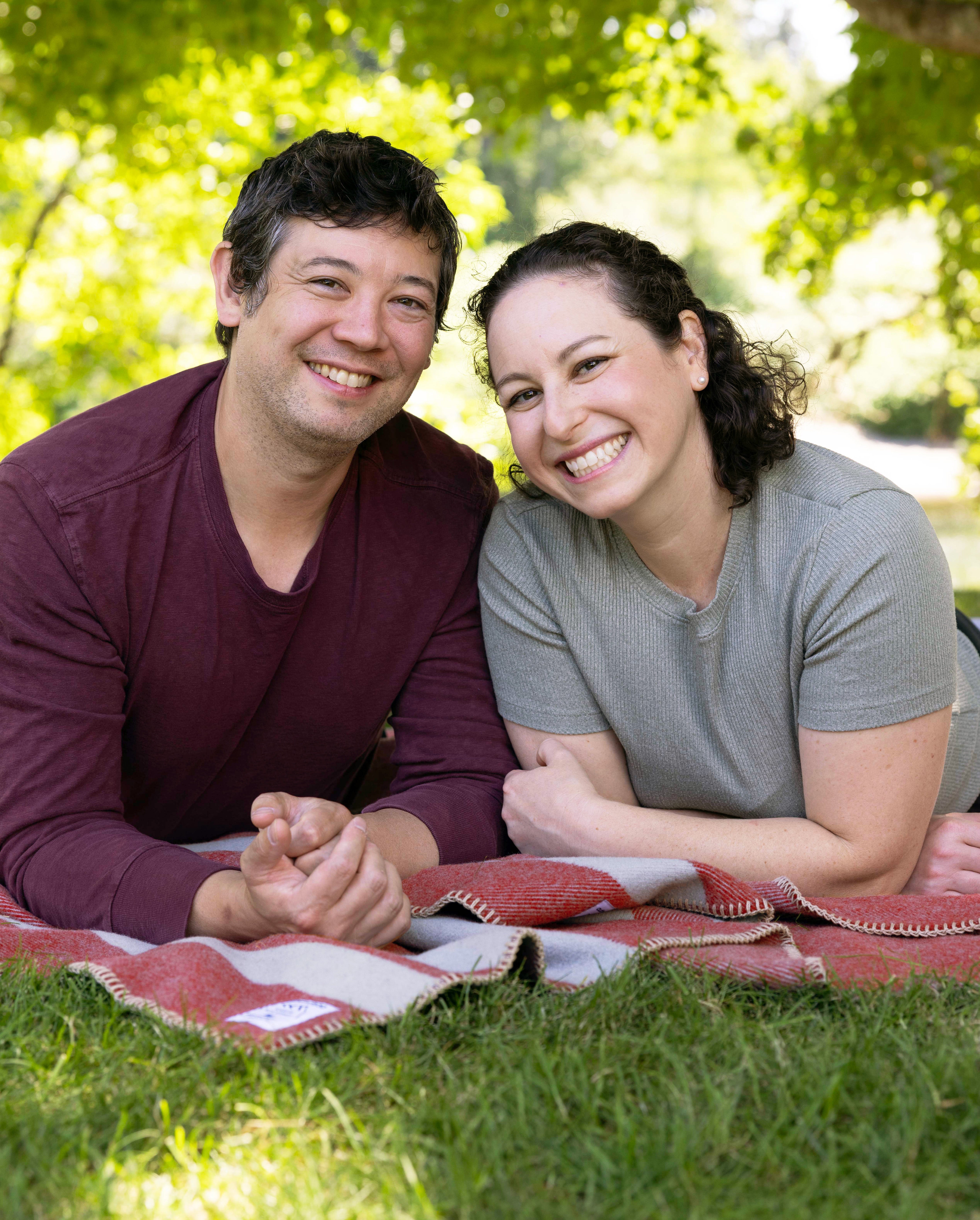 Authenticity50 co-founders Jimmy and Steph MacDonald with a Northwest Wool Throw.