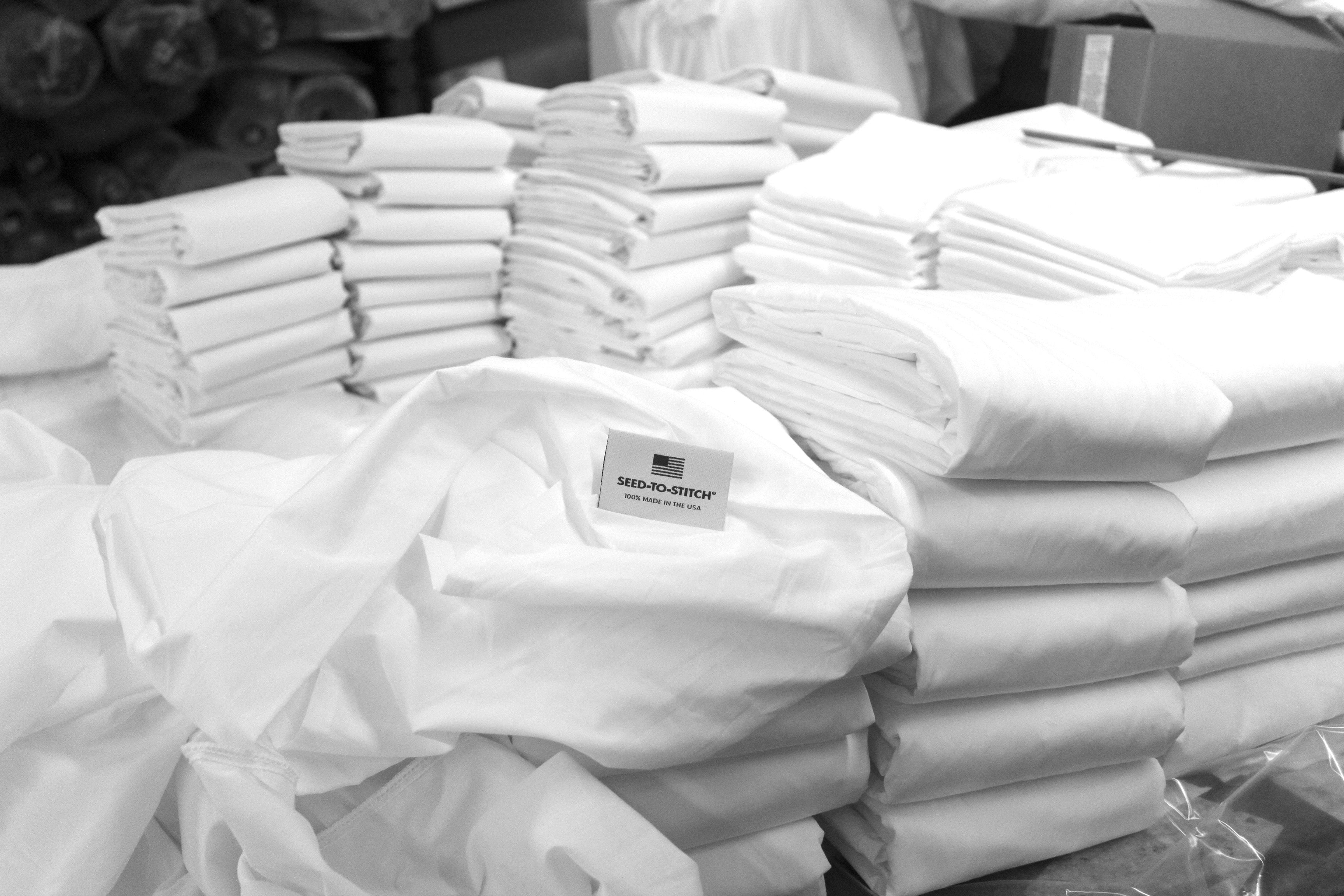 Folded stacks of Heritage American Sheets.
