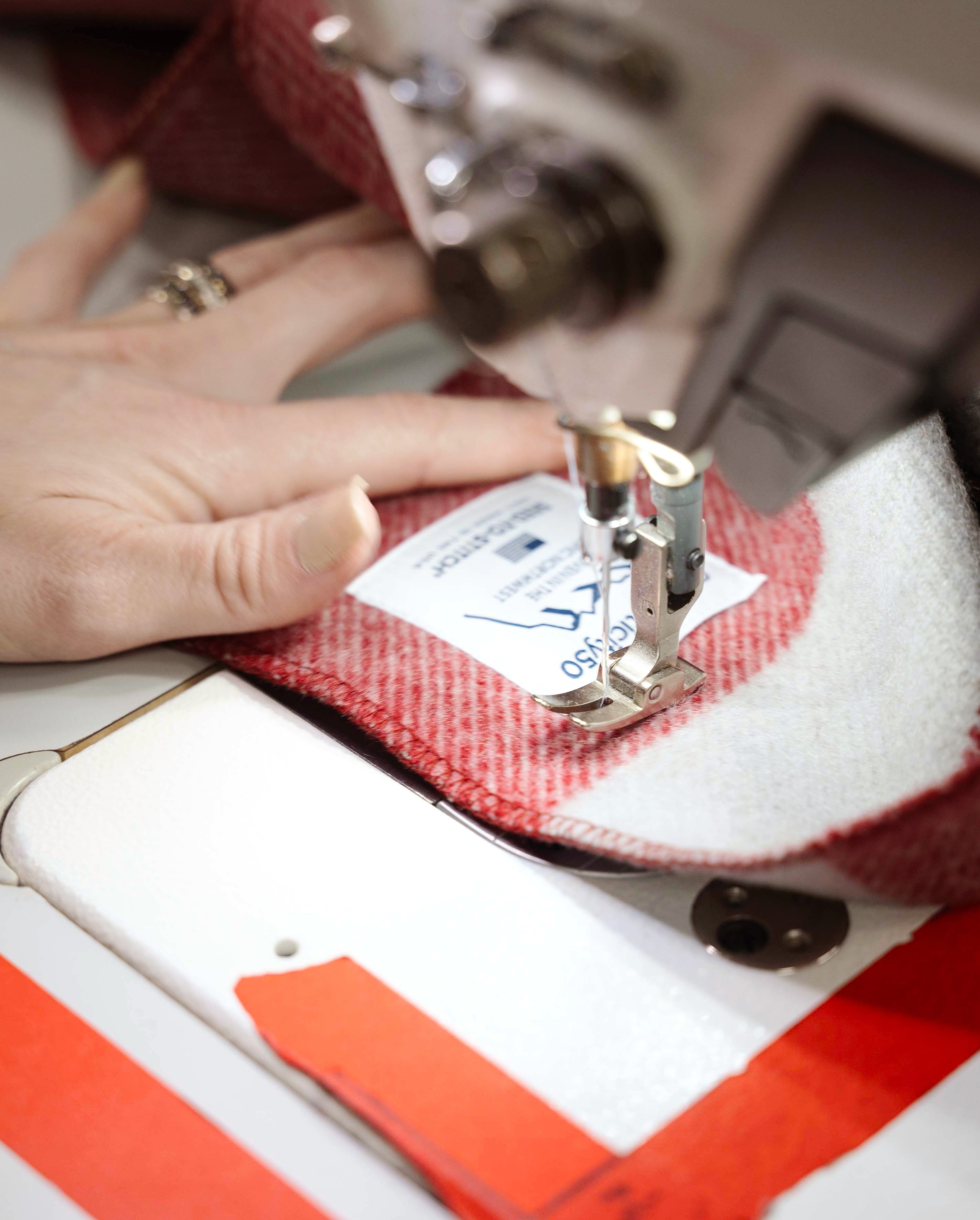 Each individual Northwest Wool Throw is topped off with a hand-sewn custom label.