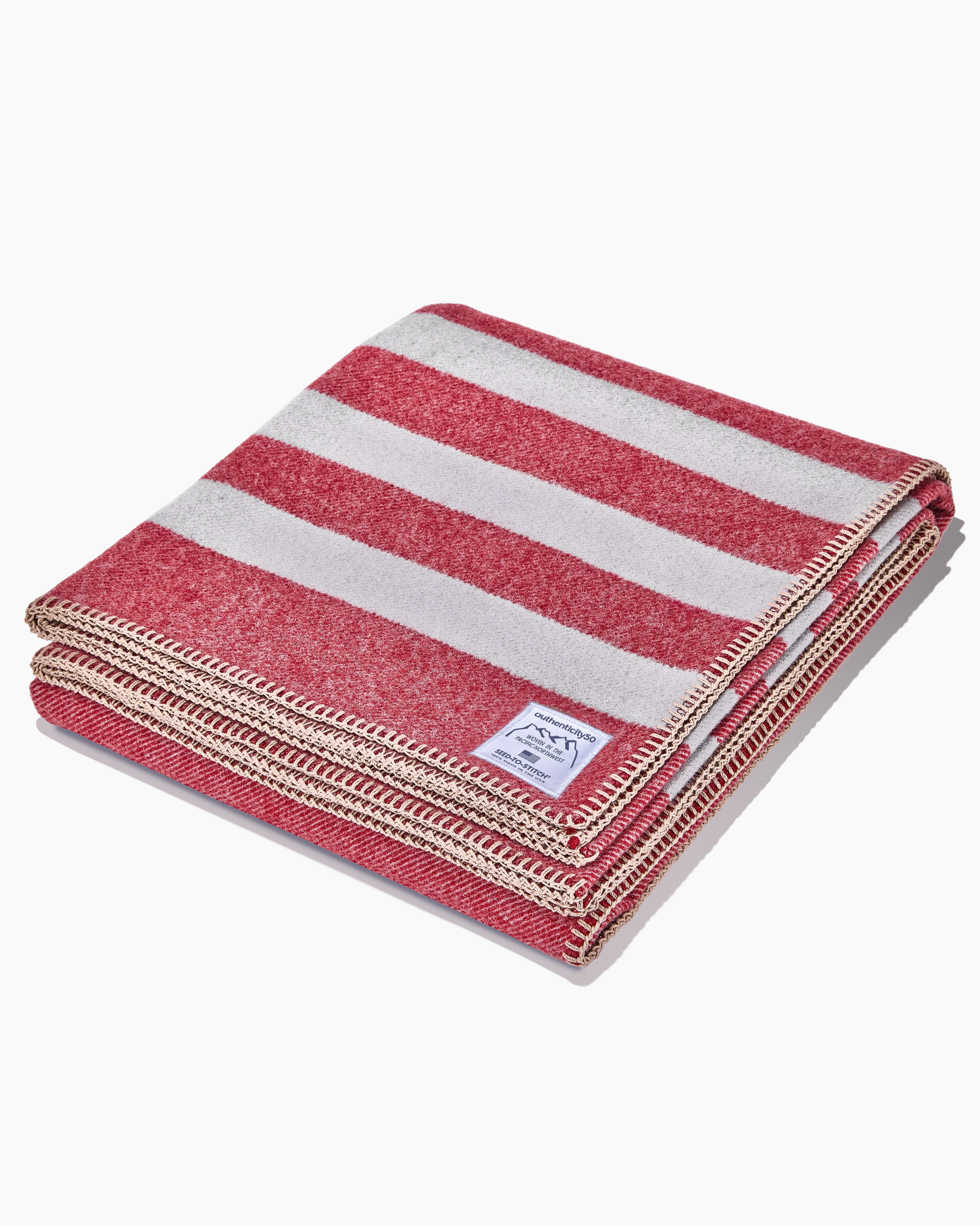 Angled shot of a folded Northwest Wool Throw.