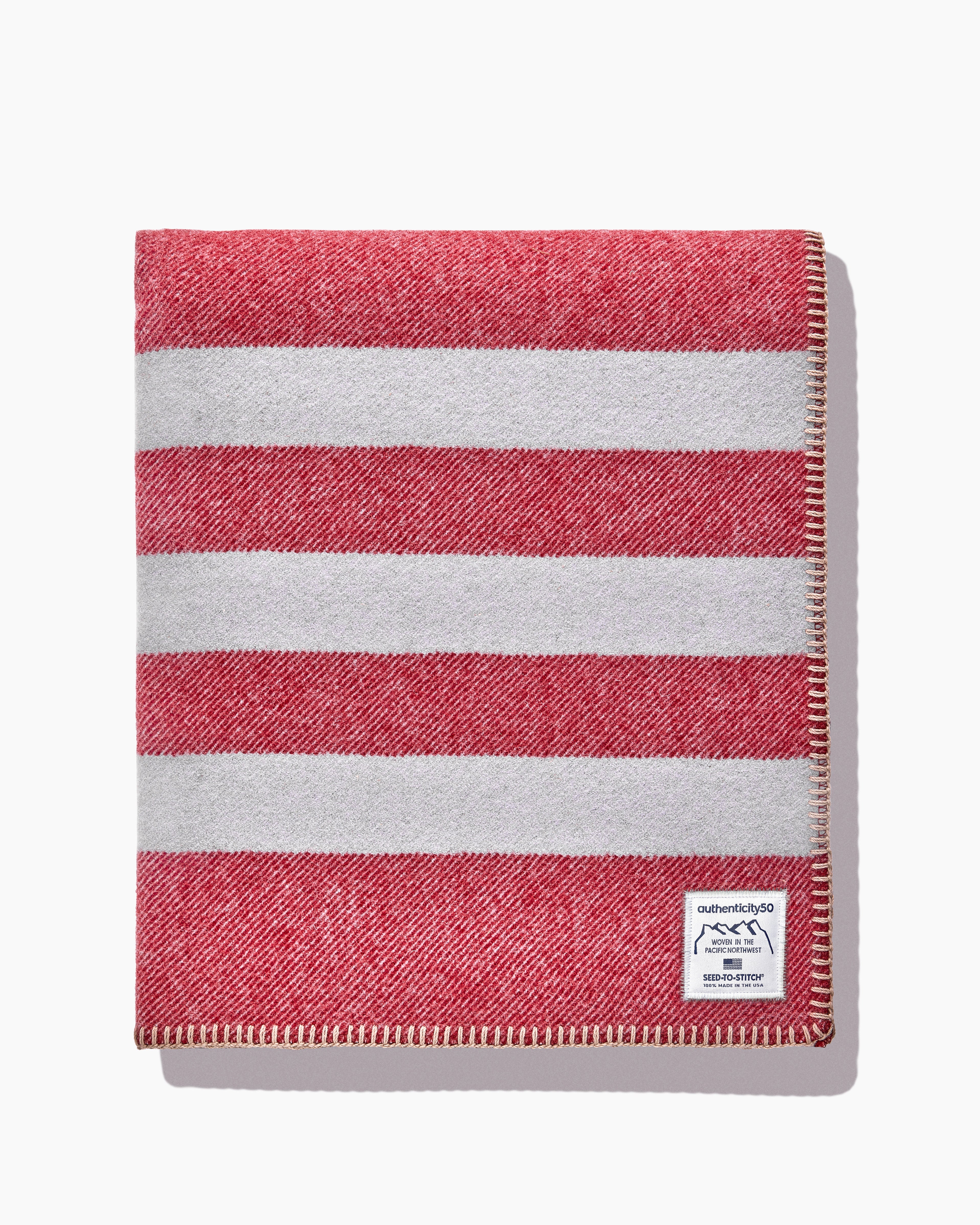 Top down shot of a folded Northwest Wool Throw.