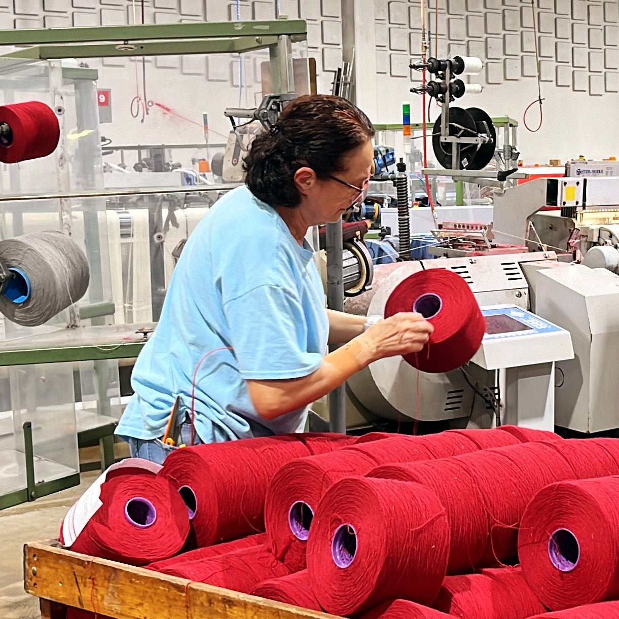 Expertly weaving the Northwest Wool Throw in Washington State.