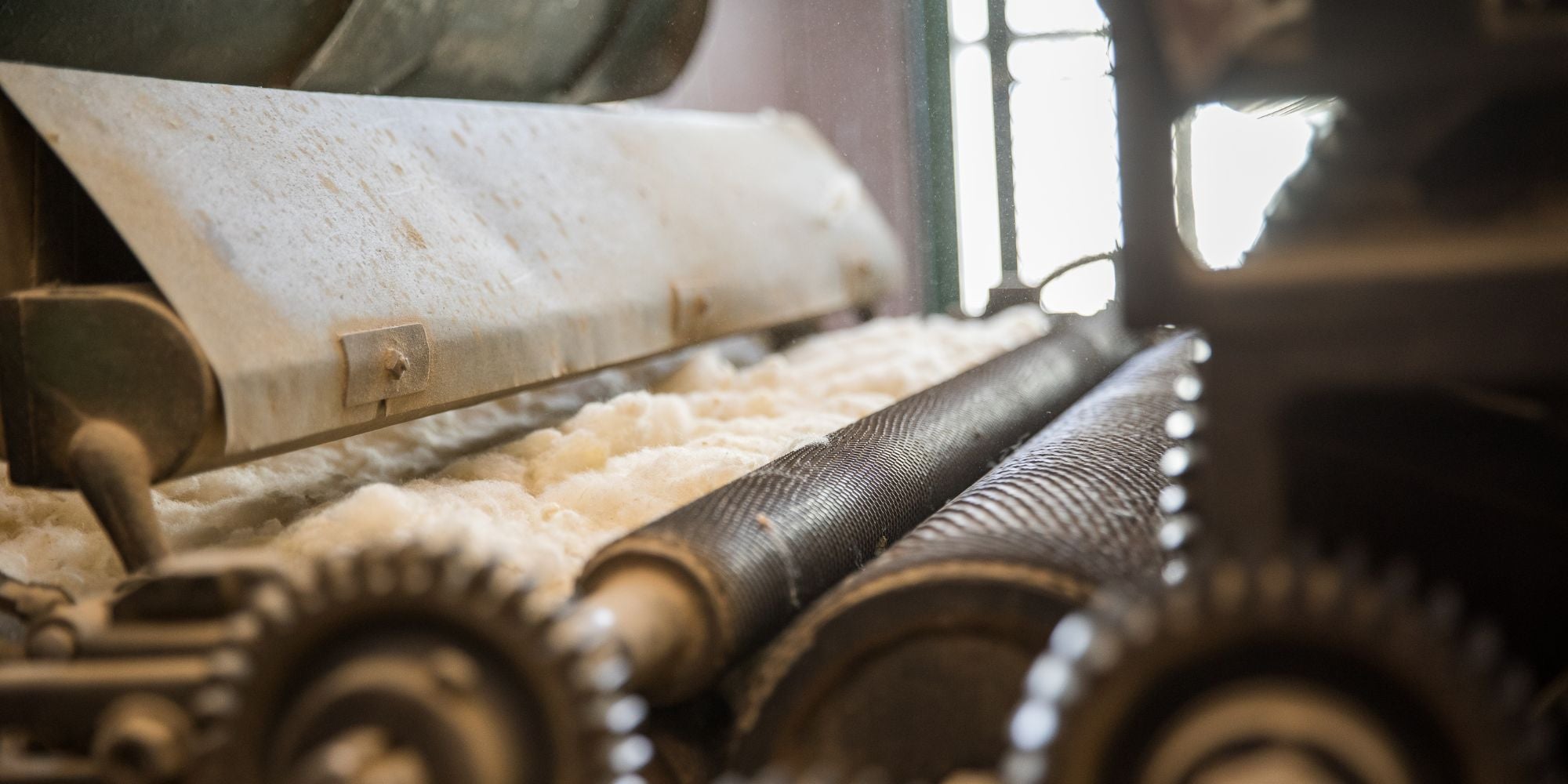 processing wool for our wool duvets