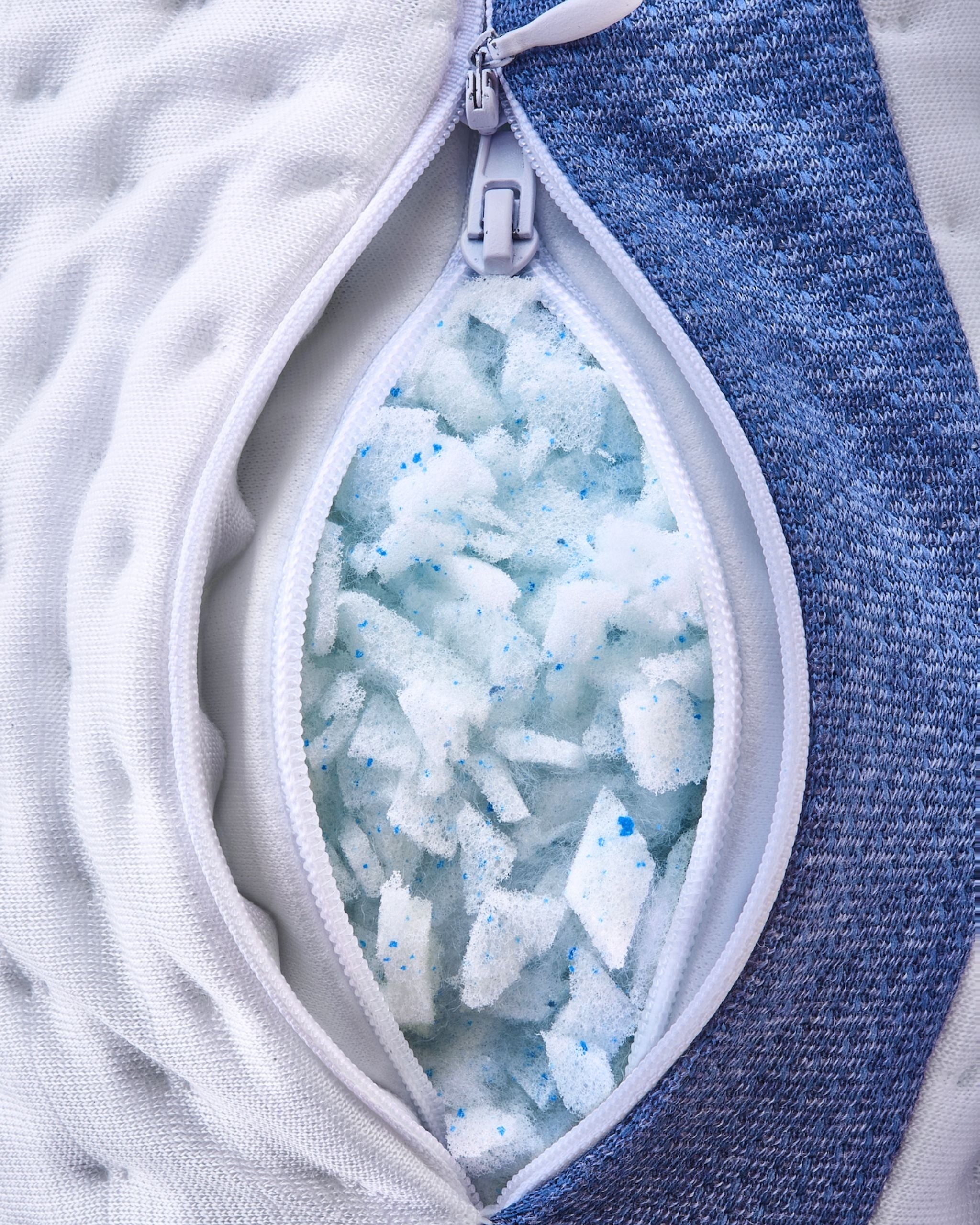 this made in usa pillow is 100% adjustable so you can get the perfect amount of loft your body needs, just remove or add fill using the side zippered gusset.