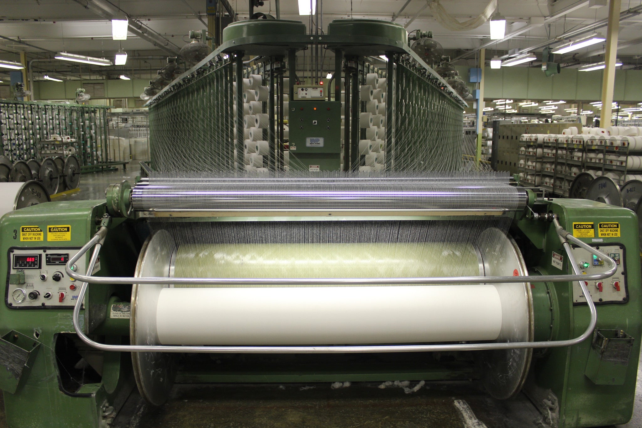 weaving machine in a textile mill