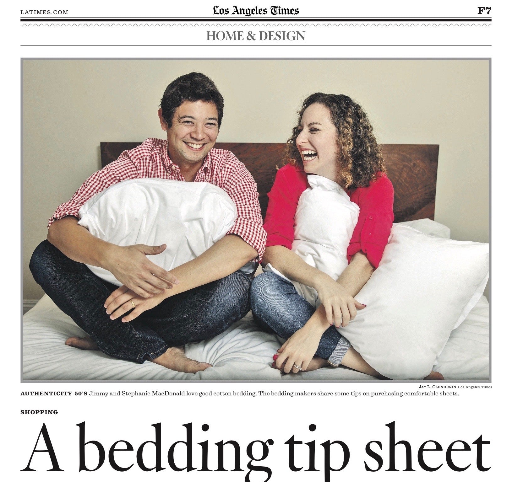 jimmy and steph on cover of los angeles times