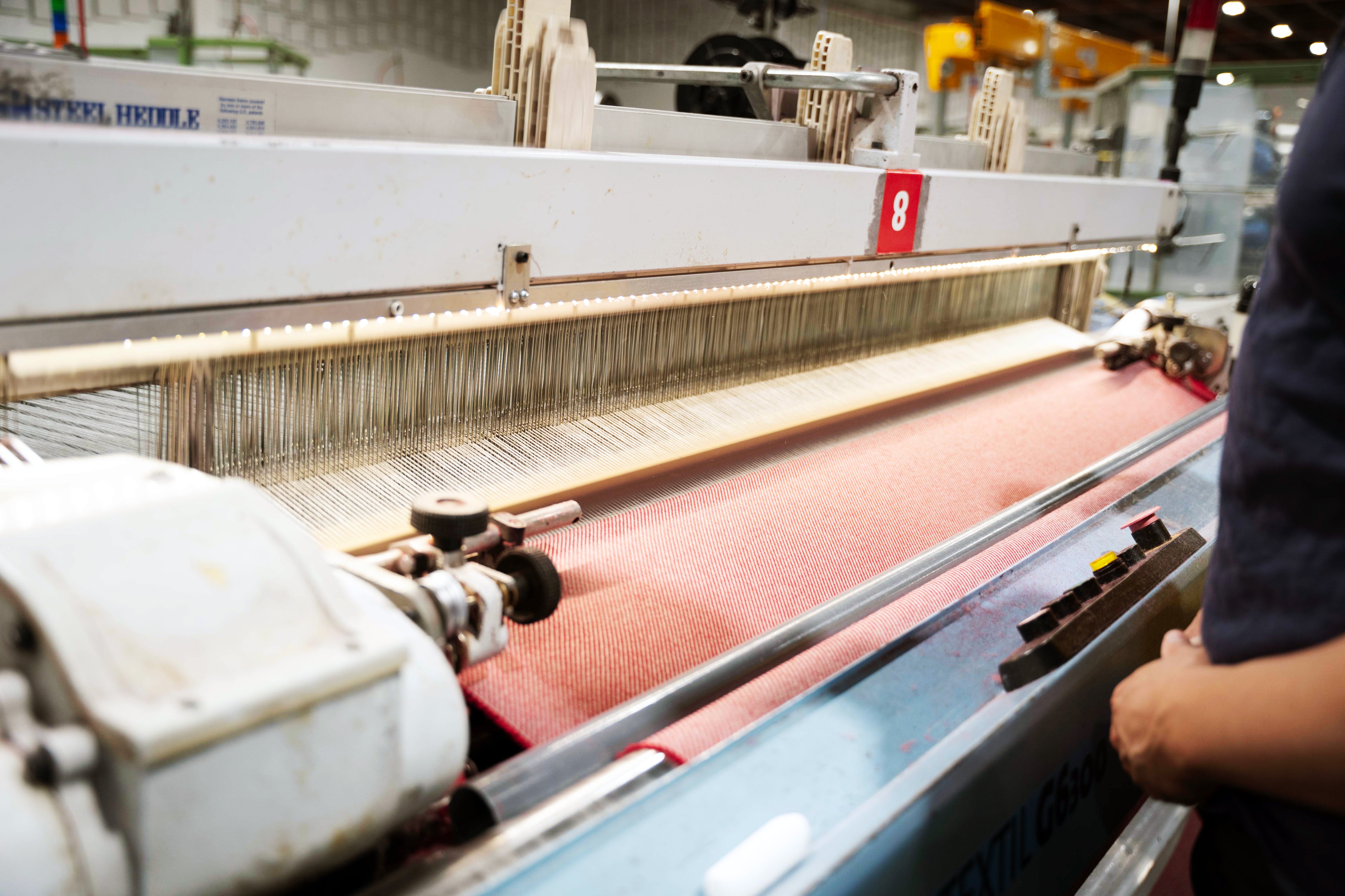 Northwest Wool Throw being woven in Washington state.
