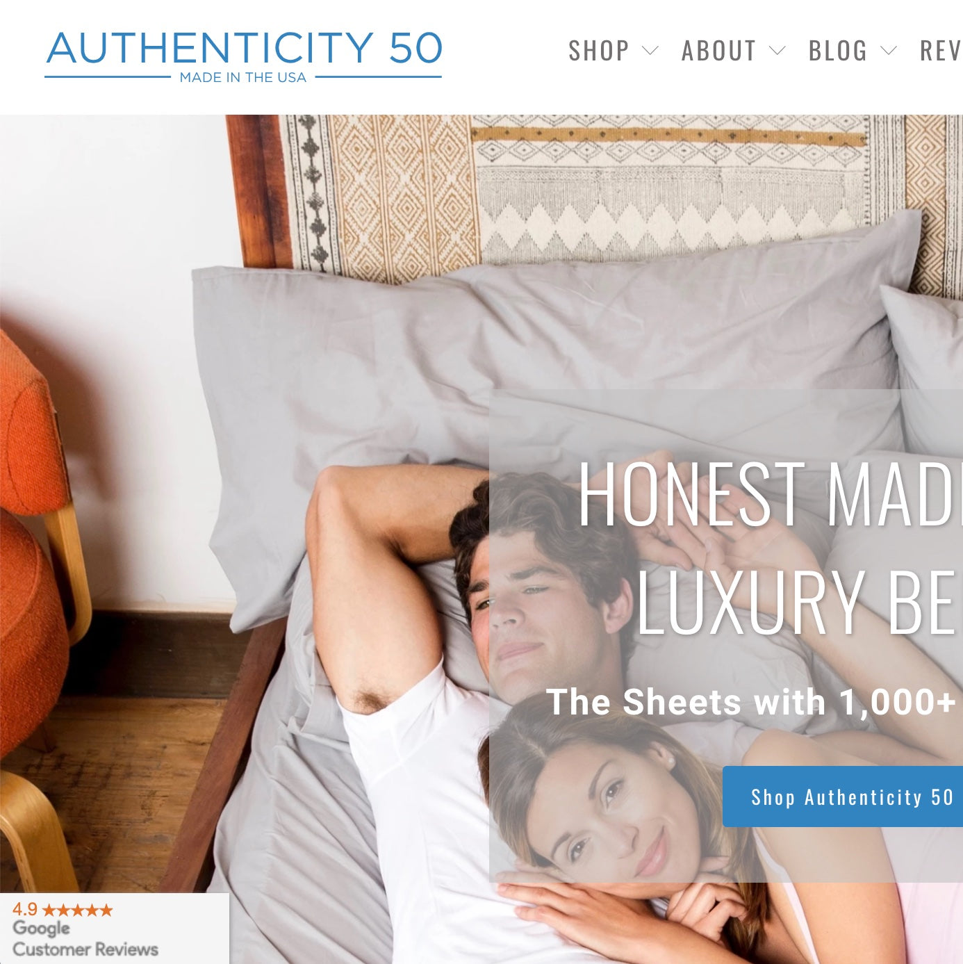 authenticity50 website screenshot